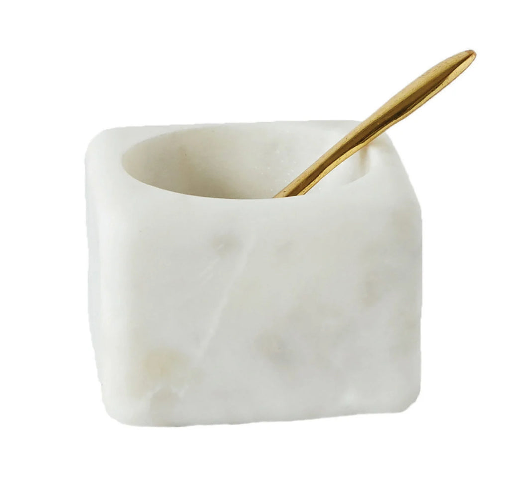 Marble Bowl w/ Brass Spoon