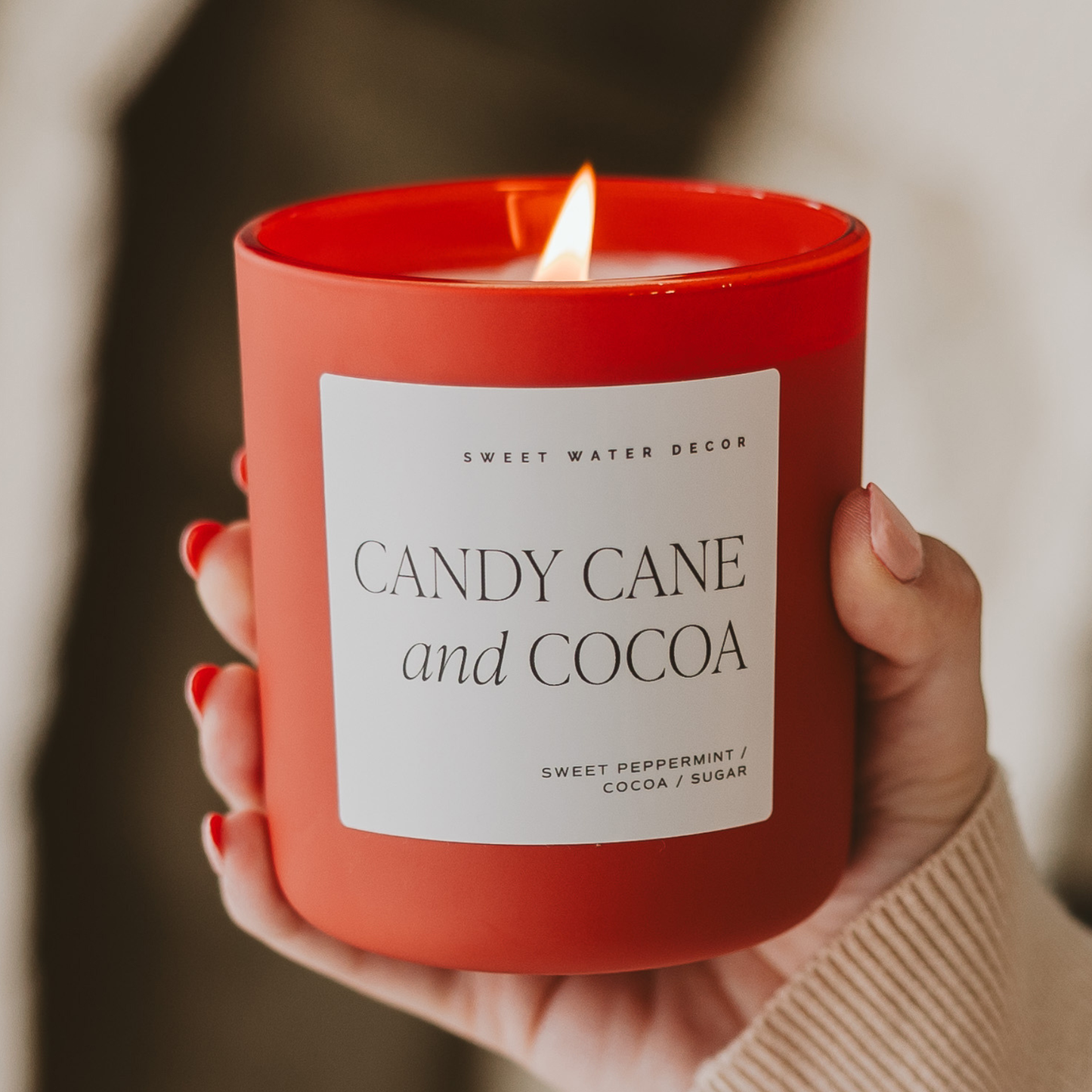 Candy Cane & Cocoa 15 oz Soy Candle - Christmas Gifts